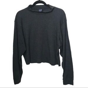 Roundtree and York Gray Mock Neck Long Sleeve Shirt